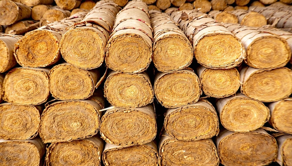 High-quality raw tobacco leaves ready for export